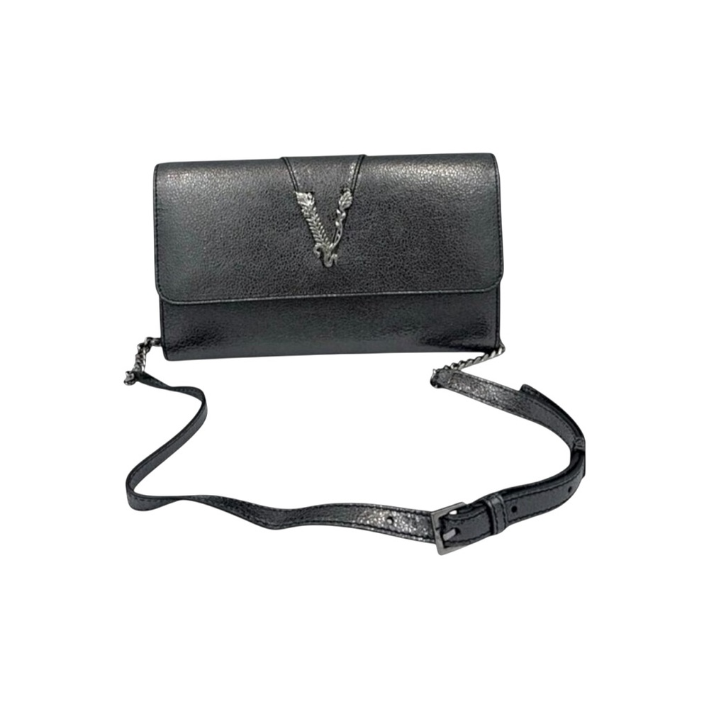 Versace Metallic Leather Virtus Bag – Gunmetal Hardware – NWT with Dust Bag - Picture 2 of 16
